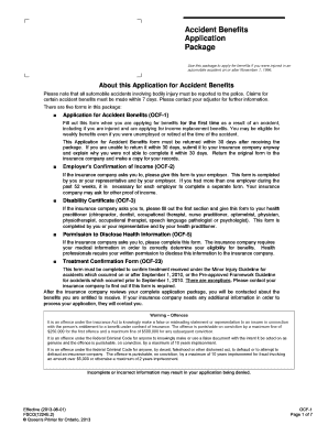 Ontario Accident Benefits Application Package
