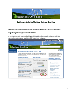 Michigan Business One Stop Registration