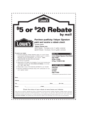 Lowe's Valspar Signature Paint Rebate