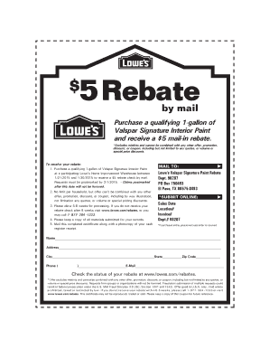 Valspar Signature Paint Rebate Form