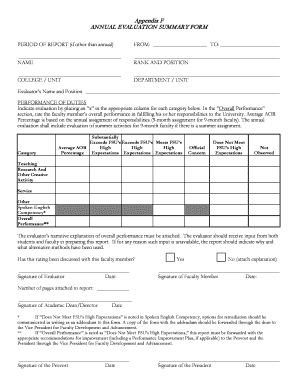 Annual Evaluation Summary Form