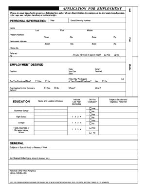 Application for Employment