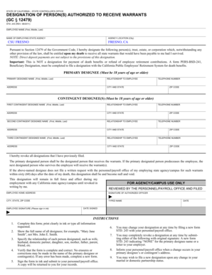 California Warrant Designation Form