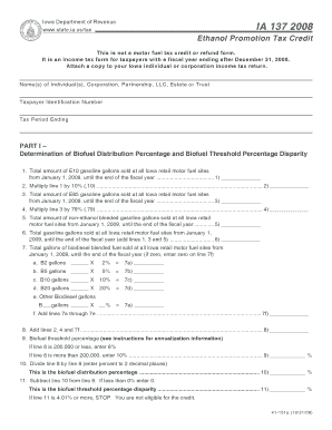 Iowa Ethanol Promotion Tax Credit Form