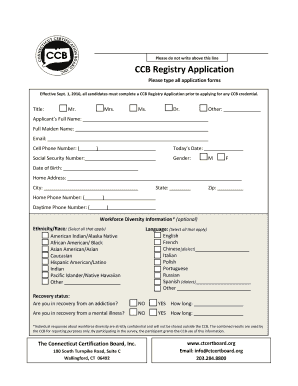 CCB Registry Application