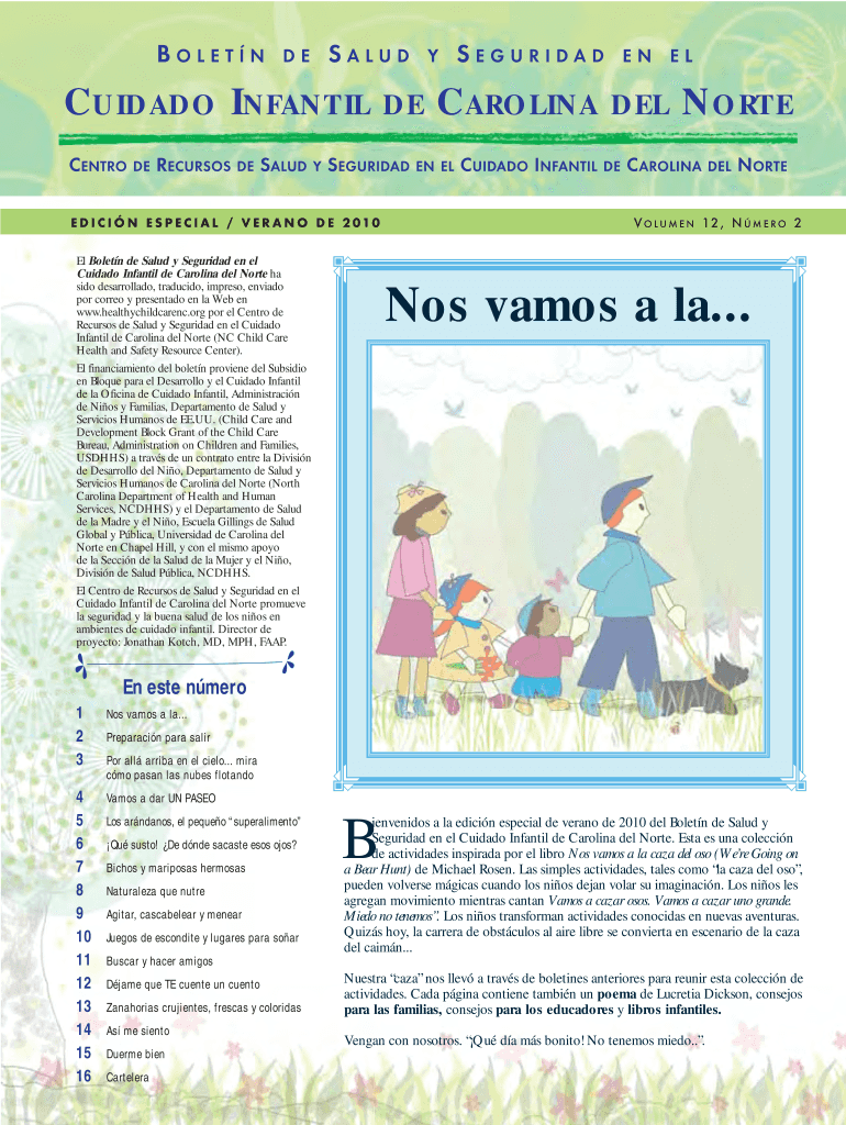 Fillable Online healthychildcarenc Libros infantiles NC Child Care
