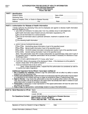 Authorization for Release of Health Information
