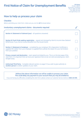 First Notice of Claim for Unemployment Benefits