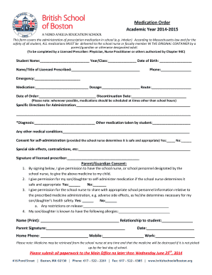 Medication Order Form