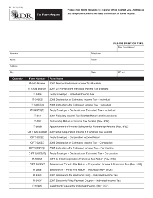 Louisiana Tax Forms Request