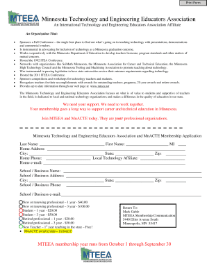 Minnesota Technology and Engineering Educators Association Membership Application