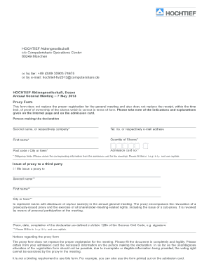 HOCHTIEF Proxy Form
