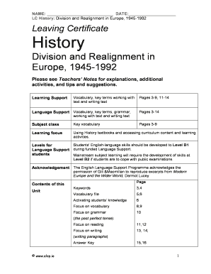 Leaving Certificate History Study Guide