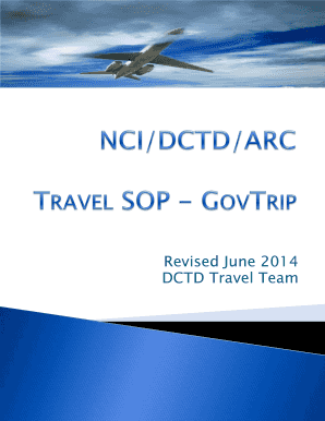 NCI/DCTD/ARC Travel SOP - GovTrip - home ncifcrf