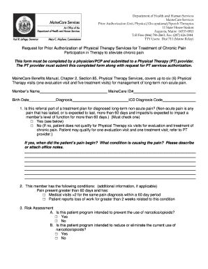 Prior Authorization for Physical Therapy Chronic Pain