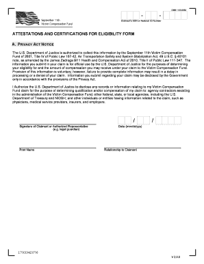 Attestations and Certifications for Eligibility Form