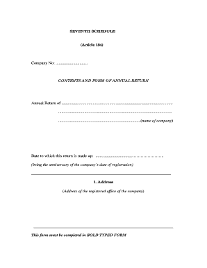Maltese Annual Return Form