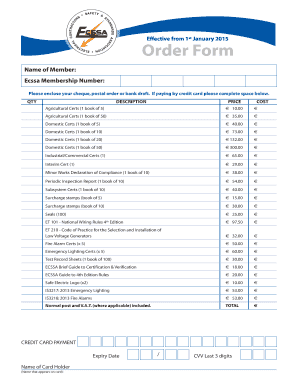 ECSSA Order Form