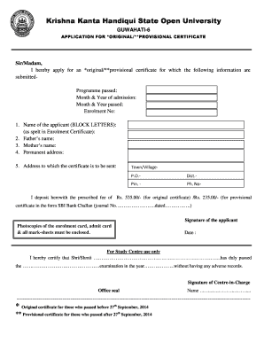 Matric certificate template word - kkhsou marksheet