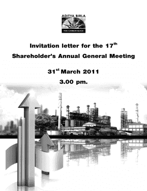 Letter of invitation for a meeting - Invitation letter for the 17th Shareholder's Annual ... - Birla Carbon