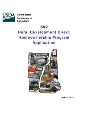 USDA Rural Development Direct Homeownership Program Application