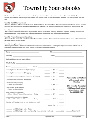 Ohio Township Sourcebook Order Form