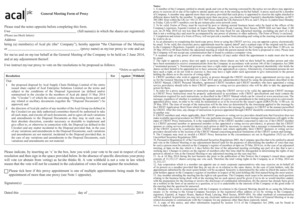 General Meeting Proxy Form