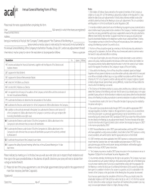 UK Annual General Meeting Proxy Form