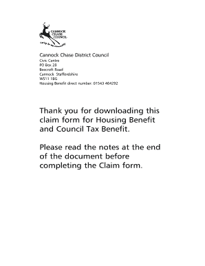 Housing Benefit and Council Tax Benefit Claim Form