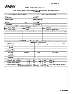 Supplier Deviation Request Form