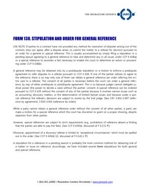 Stipulation and Order for General Reference