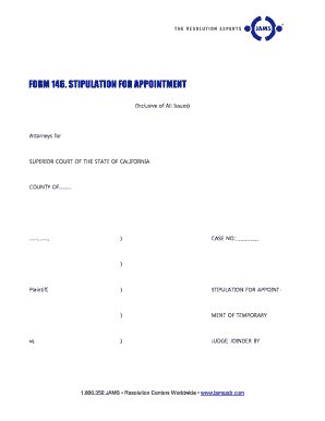 California Stipulation for Appointment of Temporary Judge