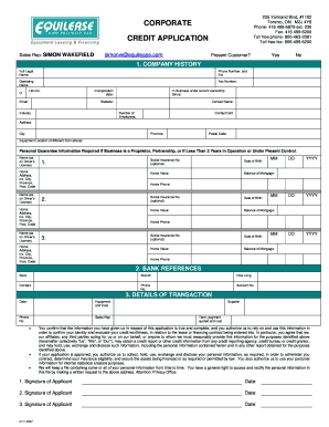 Corporate Credit Application Form