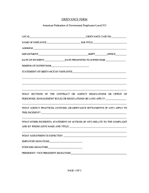 Grievance Form