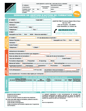 Demande de Gestion d'Action de Formation