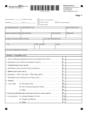 Georgia Fiduciary Income Tax Return