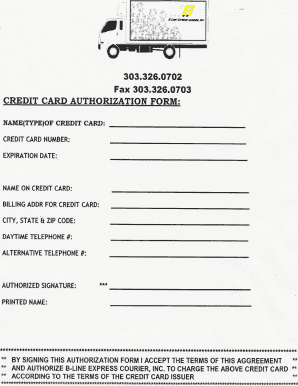 Credit Card Authorization Form