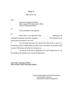 Haryana Information Request Fee Notice