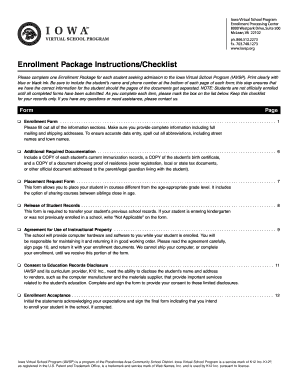 Iowa Virtual School Program Enrollment Package