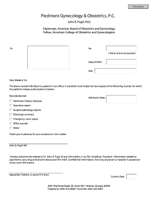 Medical Records Release Authorization