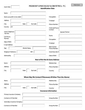 Patient Medical History Form