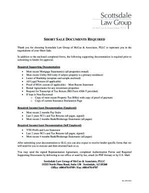 Short Sale Client Certification and Authorization