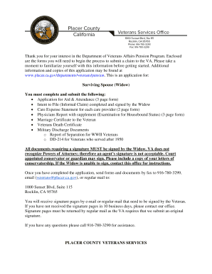 Surviving Spouse Application for Aid & Attendance