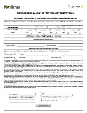 FORMULARIO 1: DECLARACIÓN DE COMPROMISO, VERACIDAD DE INFORMACIÓN Y DOCUMENTOS