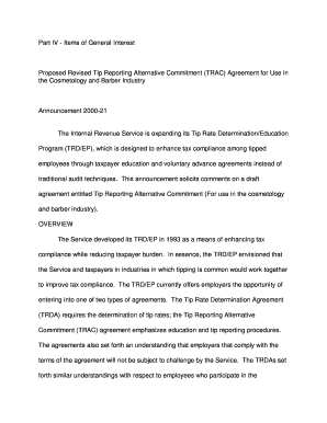 Tip Reporting Alternative Commitment Agreement
