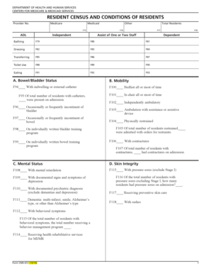 Resident Census and Conditions of Residents Form