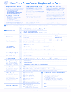 New York State Voter Registration Form