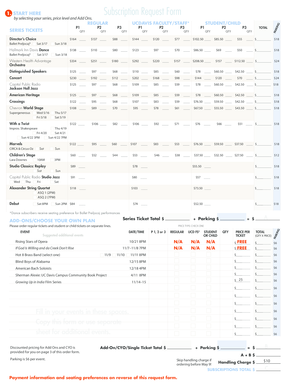 Mondavi Center Subscription Request Form