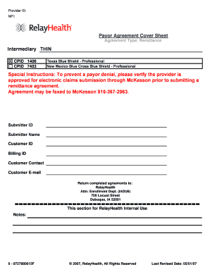THIN Electronic Remittance Advice Enrollment Form