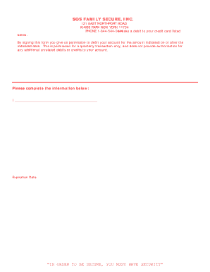 Credit Card Payment Authorization Form